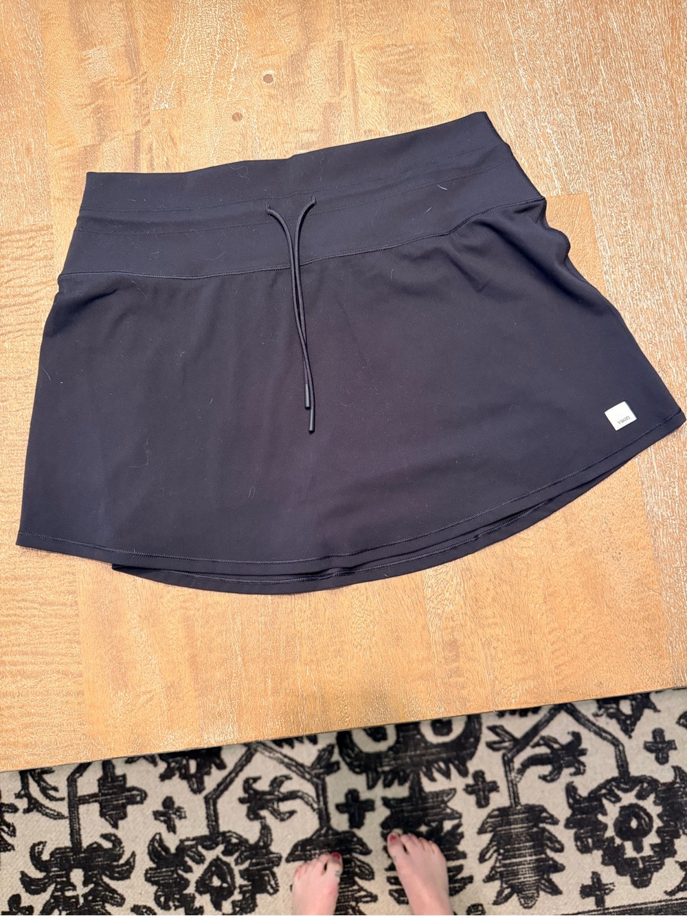Vuori Black Athletic Skort with Drawstring Waist